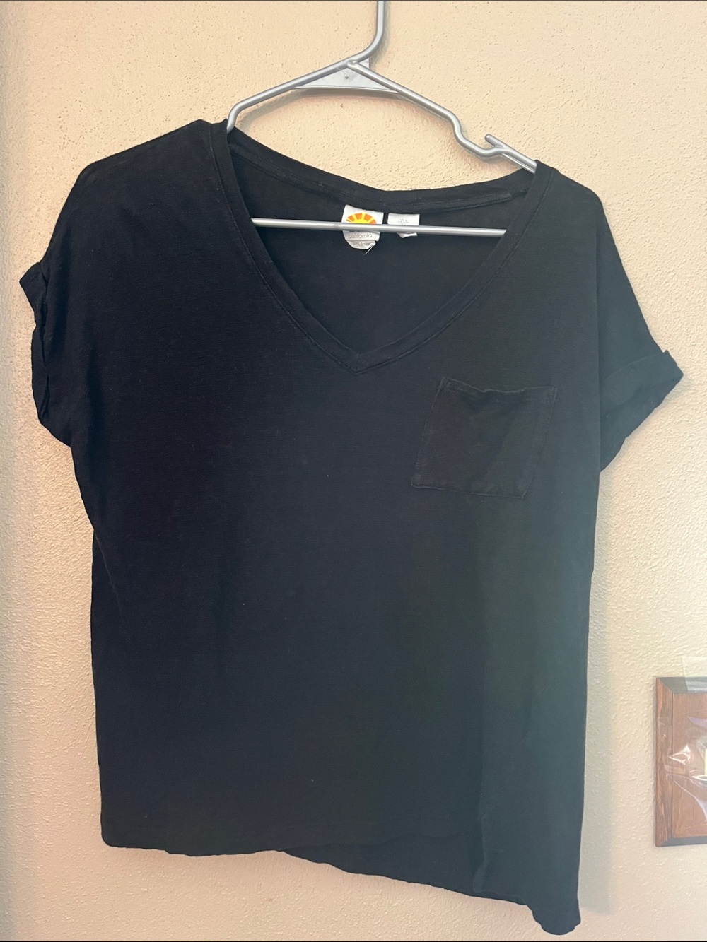 C&C California Black V-Neck Pocket Tee
